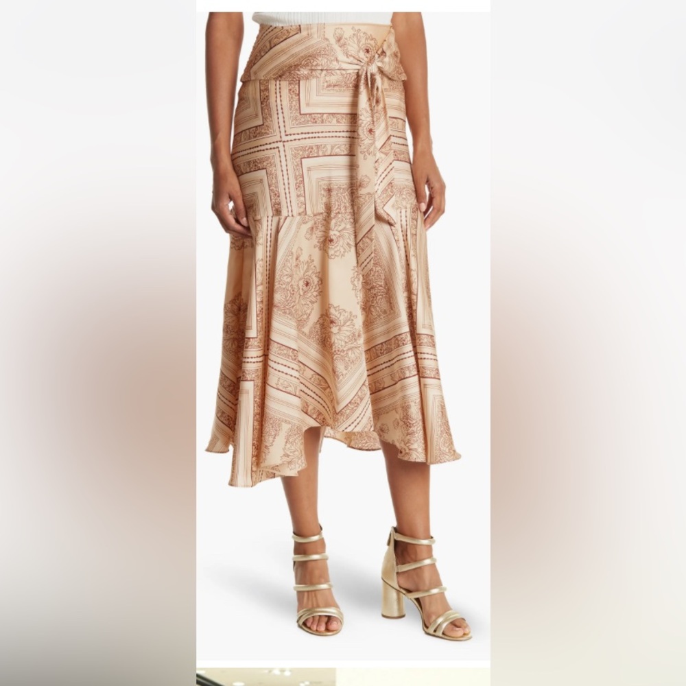 Free People Hampton Tie Front Midi Skirt